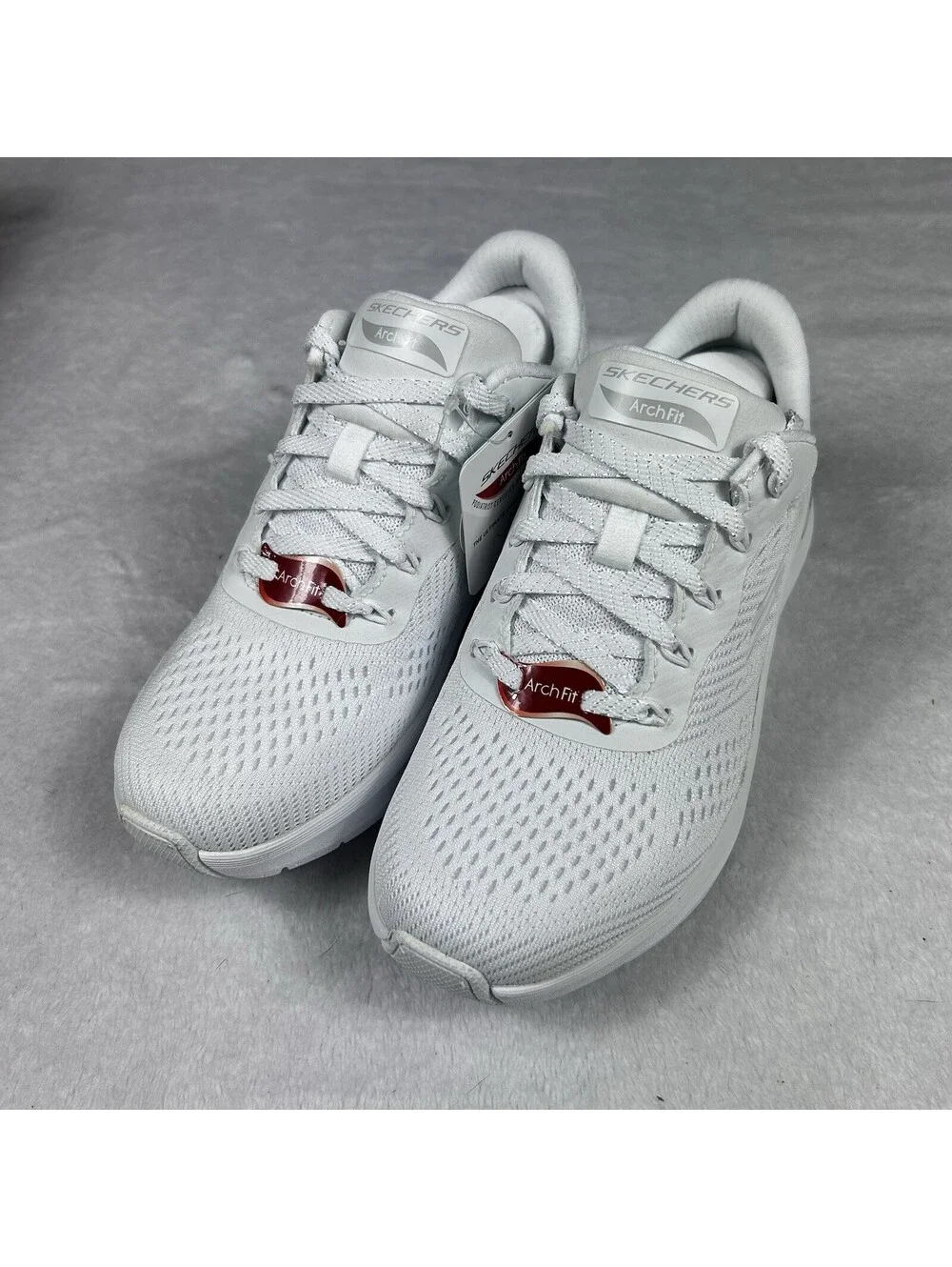 Skechers Arch Fit 2.0 Big League Shoes Womens 5 Youth 3.5 White Athletic Sneaker